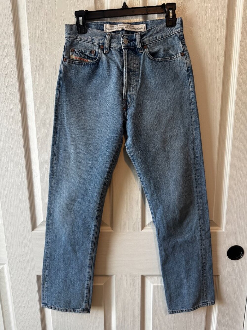 Diesel Industry button-fly, straight-leg jeans